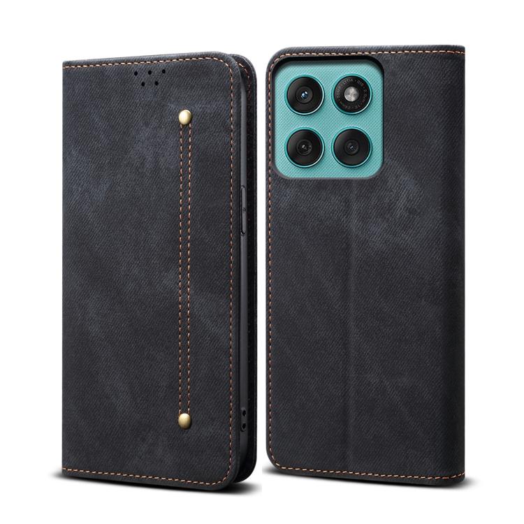 For Motorola Moto G56 5G Denim Texture Flip Leather Phone Case(Black) - free shipping - PMC TechLife - Order now!