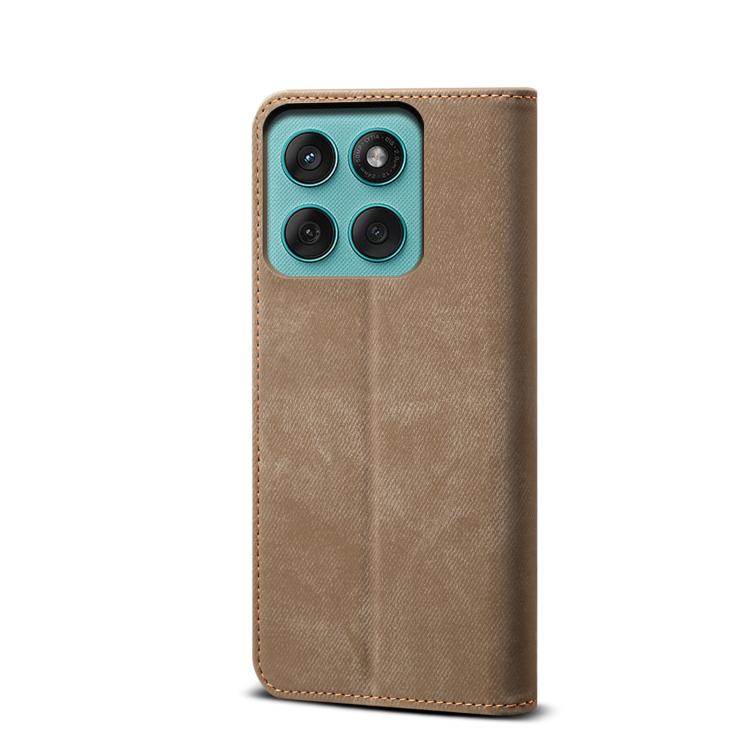For Motorola Moto G86 5G Denim Texture Flip Leather Phone Case(Khaki) - free shipping - PMC TechLife - Order now!