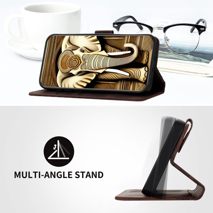 For Motorola Edge 5G 2024 YX0060 Elephant Head Embossed Phone Leather Case with Lanyard(Coffee) - Motorola Cases by PMC Jewellery | Online Shopping South Africa | PMC Jewellery | Buy Now Pay Later Mobicred