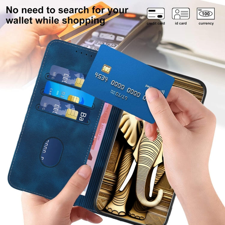 For Motorola Moto G Power 5G 2024 YX0060 Elephant Head Embossed Phone Leather Case with Lanyard(Royal Blue) - Motorola Cases by PMC Jewellery | Online Shopping South Africa | PMC Jewellery | Buy Now Pay Later Mobicred