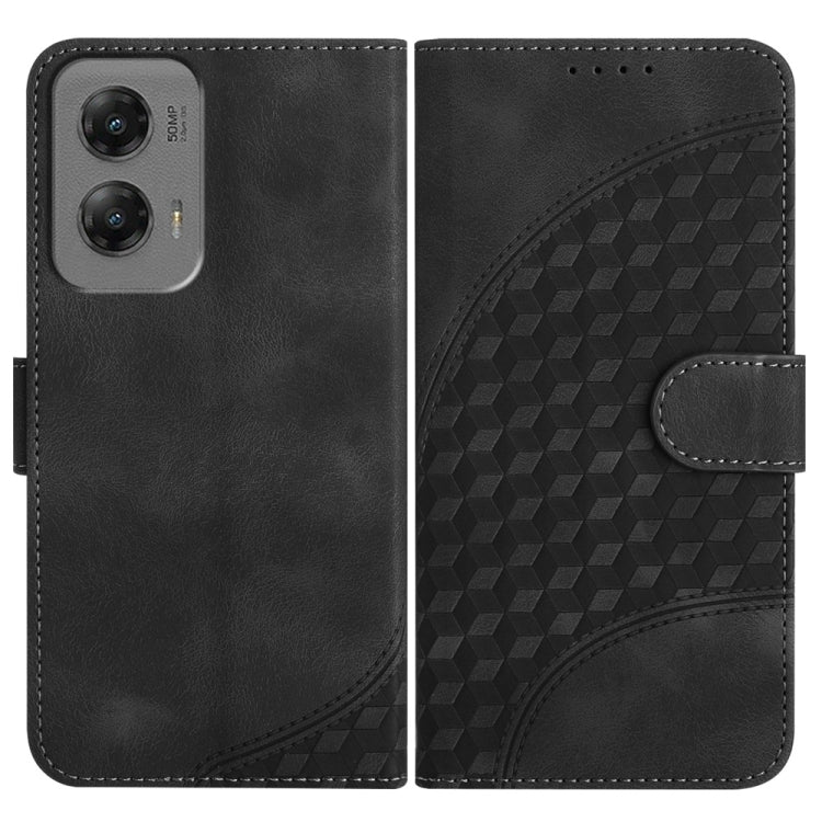 For Motorola Moto G Stylus 5G 2024 YX0060 Elephant Head Embossed Phone Leather Case with Lanyard(Black) - Motorola Cases by PMC Jewellery | Online Shopping South Africa | PMC Jewellery | Buy Now Pay Later Mobicred