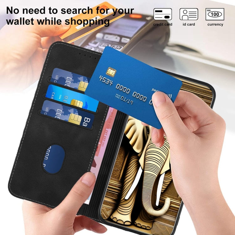 For Motorola Moto G Stylus 5G 2024 YX0060 Elephant Head Embossed Phone Leather Case with Lanyard(Black) - Motorola Cases by PMC Jewellery | Online Shopping South Africa | PMC Jewellery | Buy Now Pay Later Mobicred