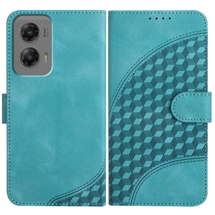 For Motorola Moto G Stylus 5G 2024 YX0060 Elephant Head Embossed Phone Leather Case with Lanyard(Light Blue) - Motorola Cases by PMC Jewellery | Online Shopping South Africa | PMC Jewellery | Buy Now Pay Later Mobicred