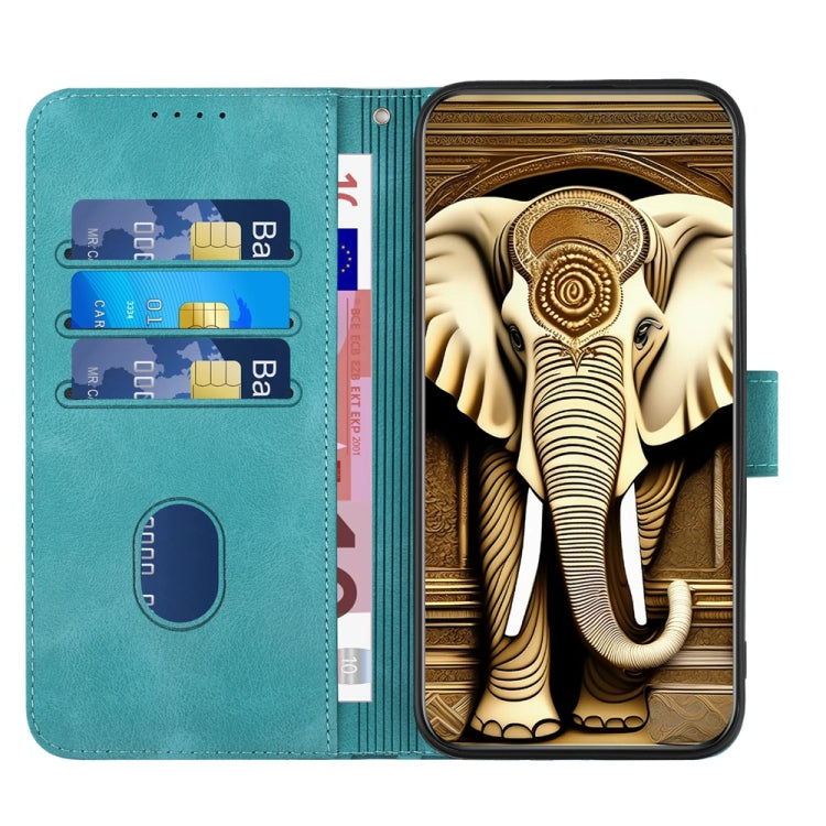 For Motorola Moto G Stylus 5G 2024 YX0060 Elephant Head Embossed Phone Leather Case with Lanyard(Light Blue) - Motorola Cases by PMC Jewellery | Online Shopping South Africa | PMC Jewellery | Buy Now Pay Later Mobicred