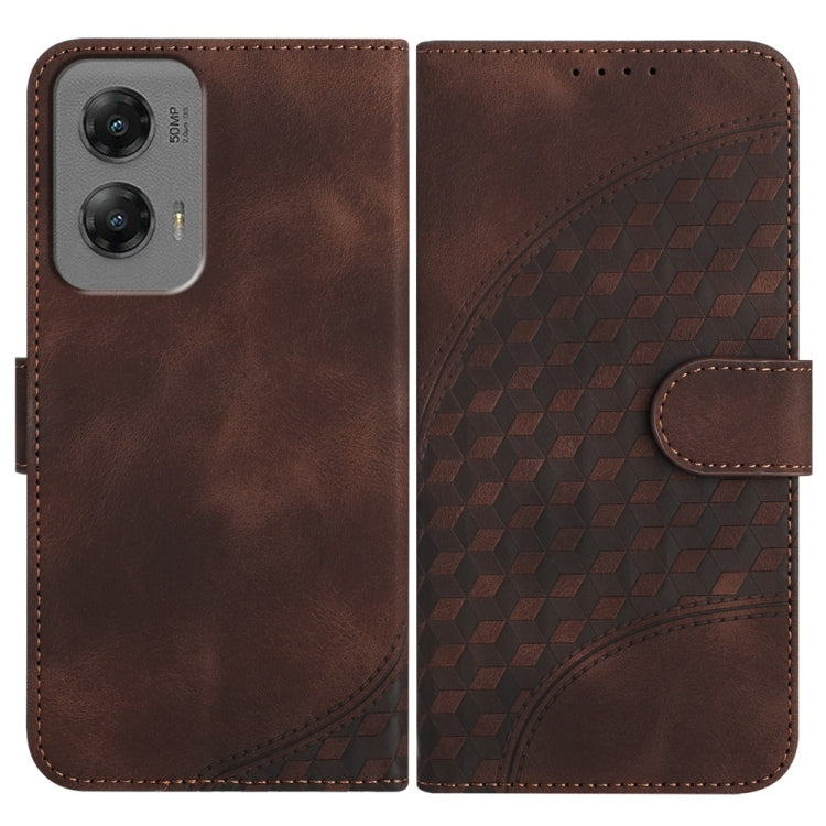 For Motorola Moto G Stylus 5G 2024 YX0060 Elephant Head Embossed Phone Leather Case with Lanyard(Coffee) - Motorola Cases by PMC Jewellery | Online Shopping South Africa | PMC Jewellery | Buy Now Pay Later Mobicred