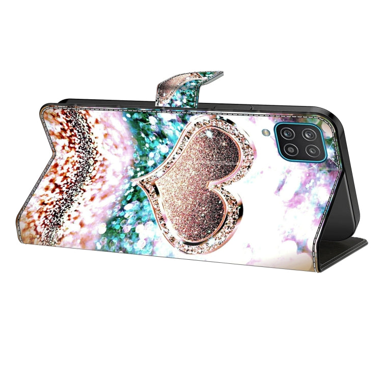 For Honor Magic6 Lite Crystal 3D Shockproof Protective Leather Phone Case(Pink Diamond Heart) - Honor Cases by PMC TechLife | Online Shopping South Africa | PMC TechLife | Buy Now Pay Later Mobicred