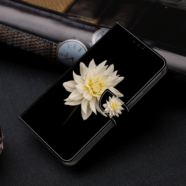 For Honor Magic6 Lite Crystal 3D Shockproof Protective Leather Phone Case(White Flower) - Honor Cases by PMC TechLife | Online Shopping South Africa | PMC TechLife | Buy Now Pay Later Mobicred