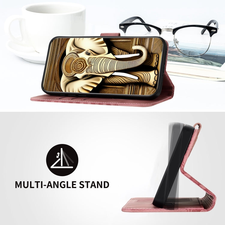 For Google Pixel 9 Pro YX0060 Elephant Head Embossed Phone Leather Case with Lanyard(Pink) - Google Cases by PMC TechLife | Online Shopping South Africa | PMC TechLife | Buy Now Pay Later Mobicred