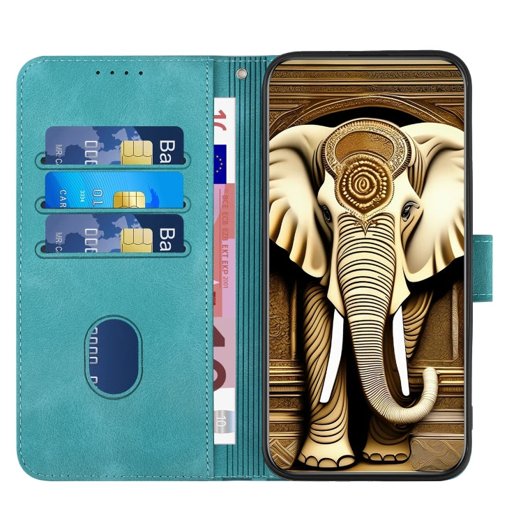 For Google Pixel 9 Pro YX0060 Elephant Head Embossed Phone Leather Case with Lanyard(Light Blue) - Google Cases by PMC TechLife | Online Shopping South Africa | PMC TechLife | Buy Now Pay Later Mobicred