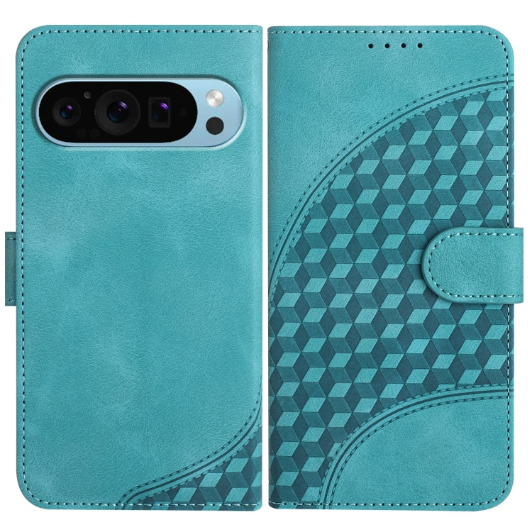 For Google Pixel 9 YX0060 Elephant Head Embossed Phone Leather Case with Lanyard(Light Blue) - Google Cases by PMC TechLife | Online Shopping South Africa | PMC TechLife | Buy Now Pay Later Mobicred