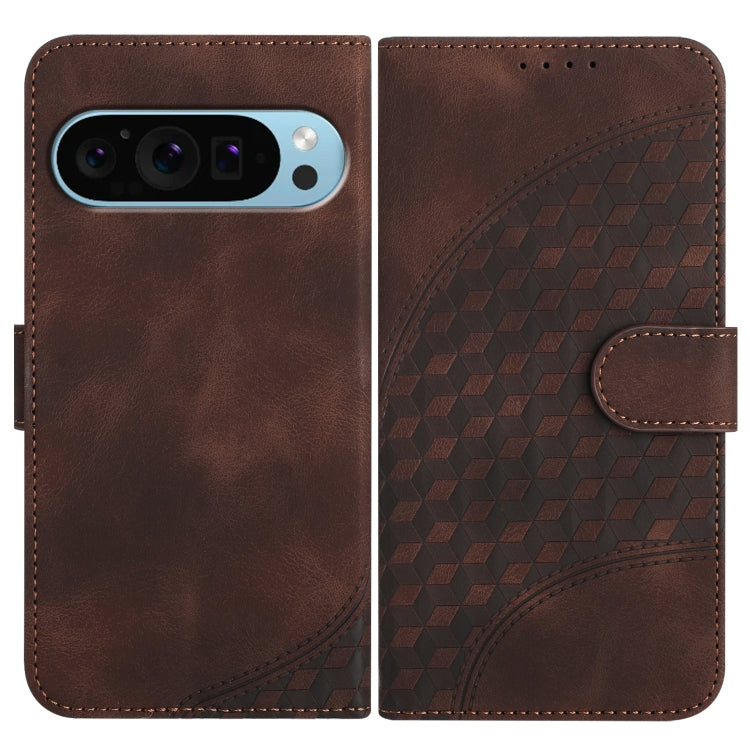 For Google Pixel 9 YX0060 Elephant Head Embossed Phone Leather Case with Lanyard(Coffee) - Google Cases by PMC TechLife | Online Shopping South Africa | PMC TechLife | Buy Now Pay Later Mobicred