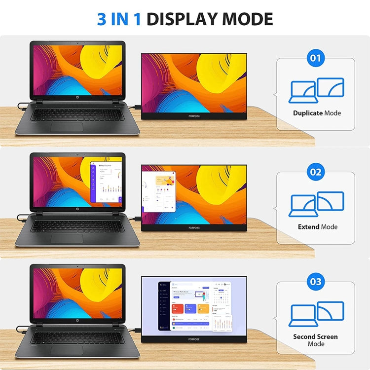 17.3 inch FHD 1920x1080P IPS Screen Portable Monitor(No Charger) - LCD Monitors by PMC TechLife | Online Shopping South Africa | PMC TechLife | Buy Now Pay Later Mobicred