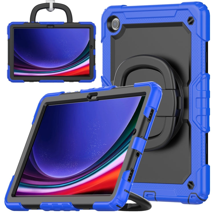 For Samsung Galaxy Tab A9+ Handle Silicone Hydric PC Tablet Case with Shoulder Strap(Dark Blue) - Galaxy Tab A9+ by PMC TechLife | Online Shopping South Africa | PMC TechLife