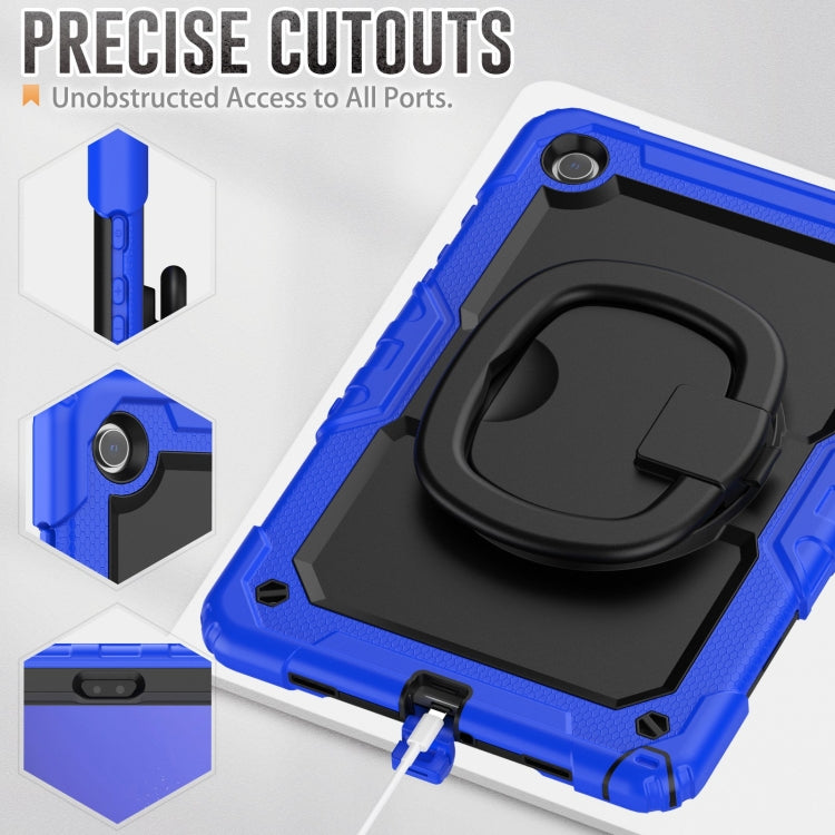 For Samsung Galaxy Tab A9+ Handle Silicone Hydric PC Tablet Case with Shoulder Strap(Dark Blue) - Galaxy Tab A9+ by PMC TechLife | Online Shopping South Africa | PMC TechLife