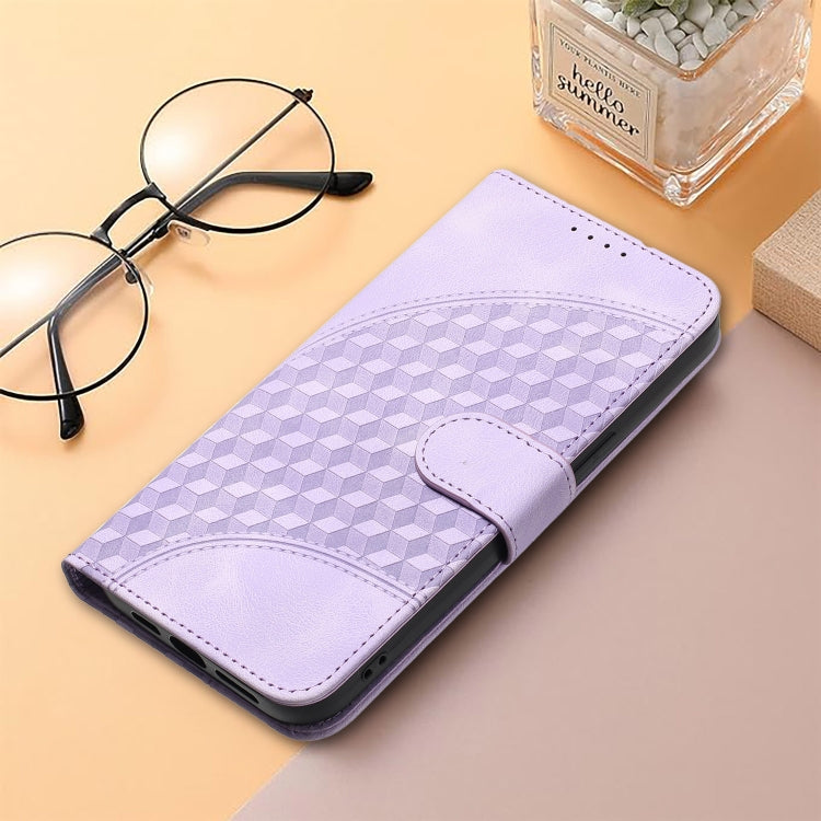 For Realme 12 5G Global YX0060 Elephant Head Embossed Phone Leather Case with Lanyard(Light Purple) - Realme Cases by PMC TechLife | Online Shopping South Africa | PMC TechLife | Buy Now Pay Later Mobicred