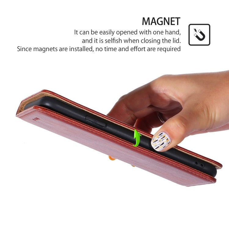 For Motorola Moto G Play 4G 2024 Gloss Oil Solid Color Magnetic Leather Phone Case(Brown) - Motorola Cases by PMC Jewellery | Online Shopping South Africa | PMC Jewellery | Buy Now Pay Later Mobicred