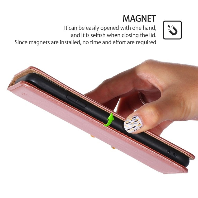 For Motorola Edge 5G 2024 Gloss Oil Solid Color Magnetic Leather Phone Case(Rose Gold) - Motorola Cases by PMC Jewellery | Online Shopping South Africa | PMC Jewellery | Buy Now Pay Later Mobicred