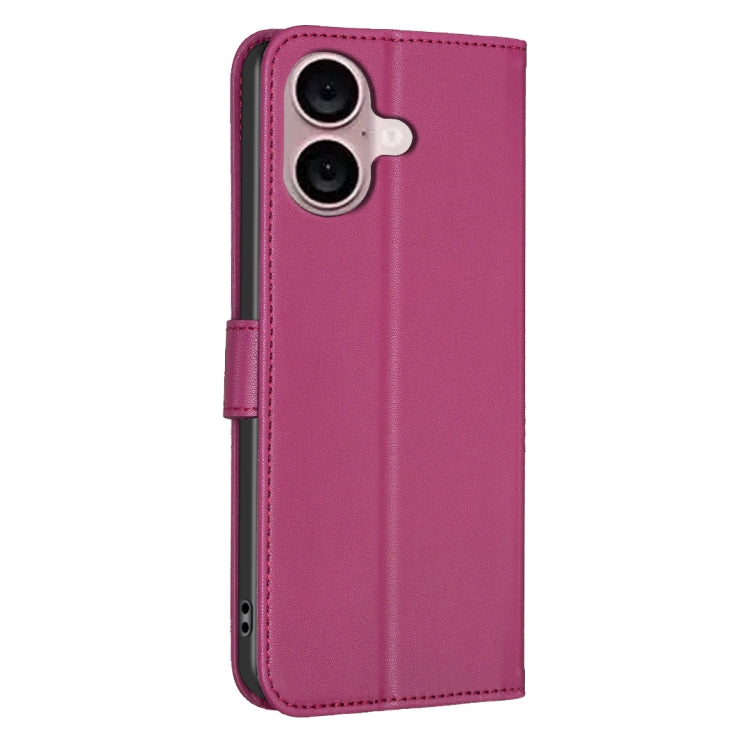 For iPhone 16 Four-leaf Embossed Leather Phone Case(Rose Red) - iPhone 16 Cases by PMC TechLife | Online Shopping South Africa | PMC TechLife | Buy Now Pay Later Mobicred