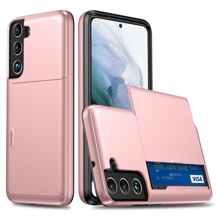 For Samsung Galaxy S24 5G Shockproof Armor Phone Case with Card Slot(Rose Gold) - Galaxy S24 5G Cases by PMC TechLife | Online Shopping South Africa | PMC TechLife