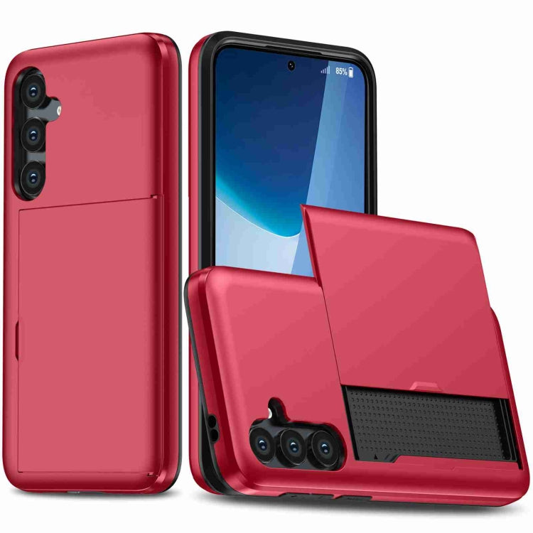 For Samsung Galaxy S24+ 5G Shockproof Armor Phone Case with Card Slot(Red) - Galaxy S24+ 5G Cases by PMC TechLife | Online Shopping South Africa | PMC TechLife