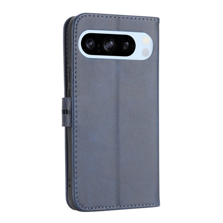 For Google Pixel 9 Pro Embossed Happy Cat Pattern Flip Leather Phone Case(Blue) - Google Cases by PMC TechLife | Online Shopping South Africa | PMC TechLife | Buy Now Pay Later Mobicred