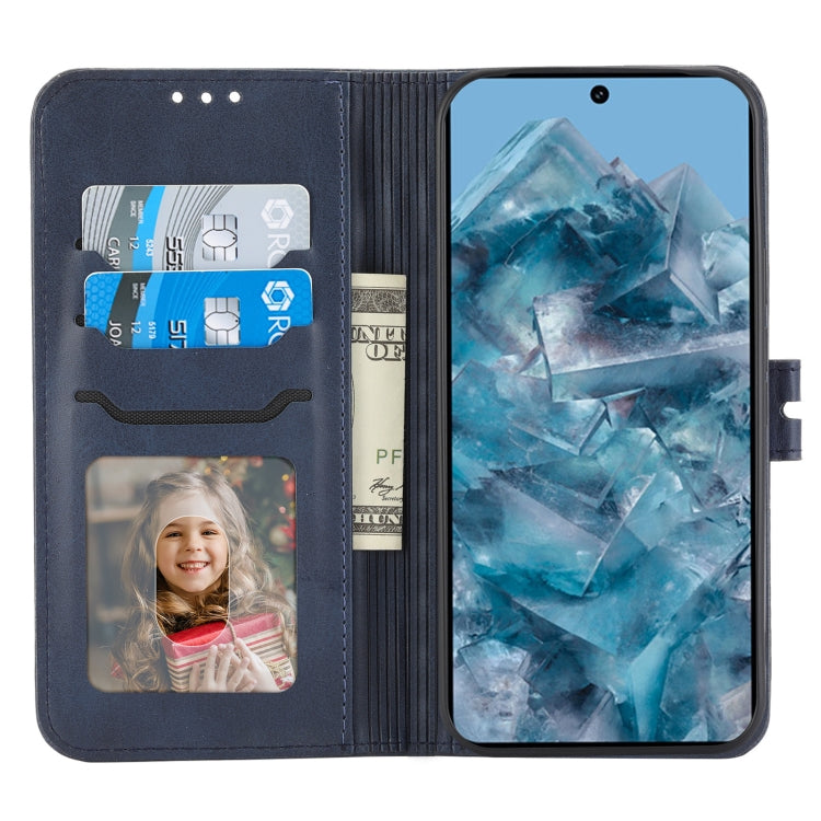 For Google Pixel 9 Pro Embossed Happy Cat Pattern Flip Leather Phone Case(Blue) - Google Cases by PMC TechLife | Online Shopping South Africa | PMC TechLife | Buy Now Pay Later Mobicred