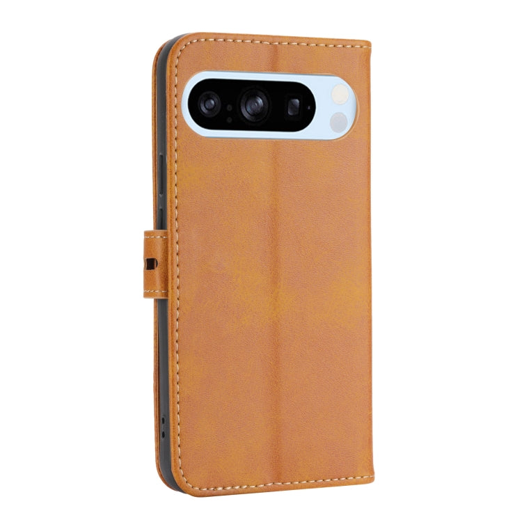 For Google Pixel 9 Pro Embossed Happy Cat Pattern Flip Leather Phone Case(Yellow) - Google Cases by PMC TechLife | Online Shopping South Africa | PMC TechLife | Buy Now Pay Later Mobicred