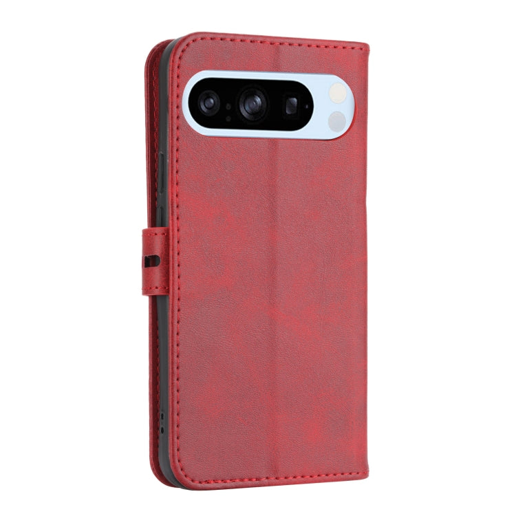 For Google Pixel 9 Embossed Happy Cat Pattern Flip Leather Phone Case(Red) - Google Cases by PMC TechLife | Online Shopping South Africa | PMC TechLife | Buy Now Pay Later Mobicred