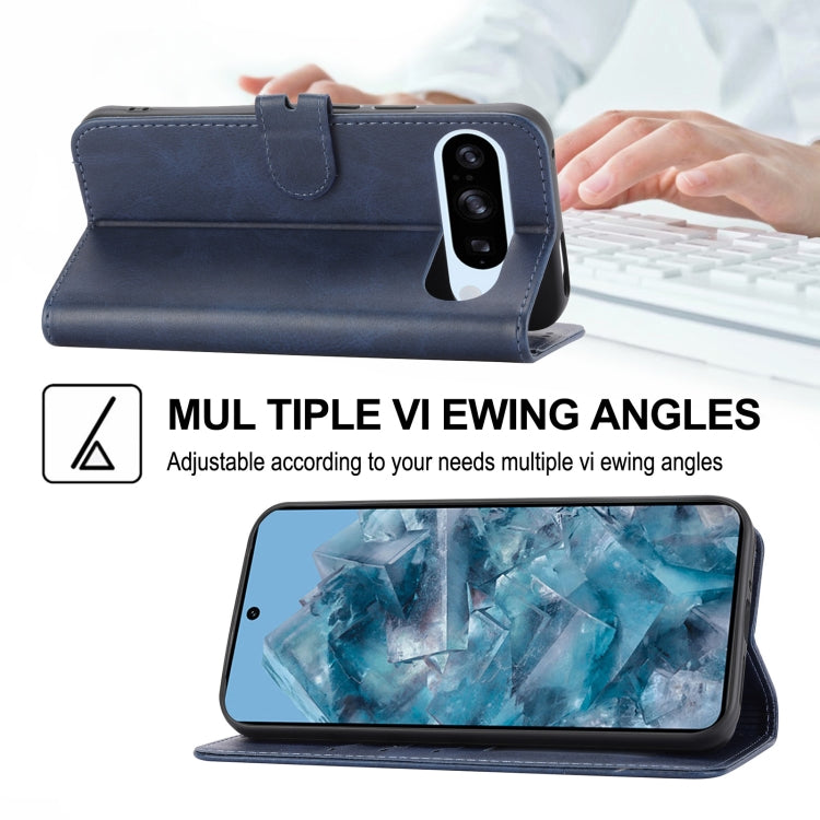 For Google Pixel 9 Embossed Happy Cat Pattern Flip Leather Phone Case(Blue) - Google Cases by PMC TechLife | Online Shopping South Africa | PMC TechLife | Buy Now Pay Later Mobicred