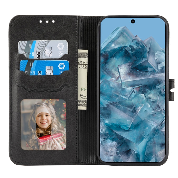 For Google Pixel 9 Embossed Happy Cat Pattern Flip Leather Phone Case(Black) - Google Cases by PMC TechLife | Online Shopping South Africa | PMC TechLife | Buy Now Pay Later Mobicred