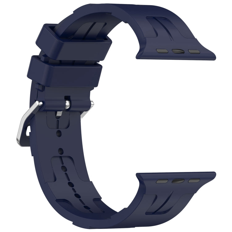 For Apple Watch SE 40mm H Texture Silicone Ladder Buckle Watch Band(Midnight) - Watch Bands by PMC TechLife | Online Shopping South Africa | PMC TechLife