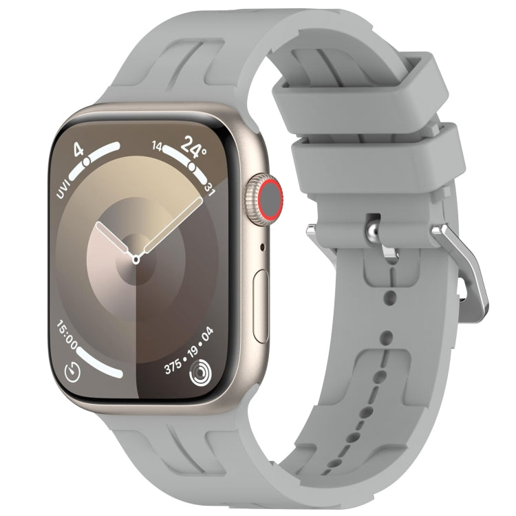 For Apple Watch Series 6 40mm H Texture Silicone Ladder Buckle Watch Band(Grey) - free shipping - PMC TechLife - Order now!