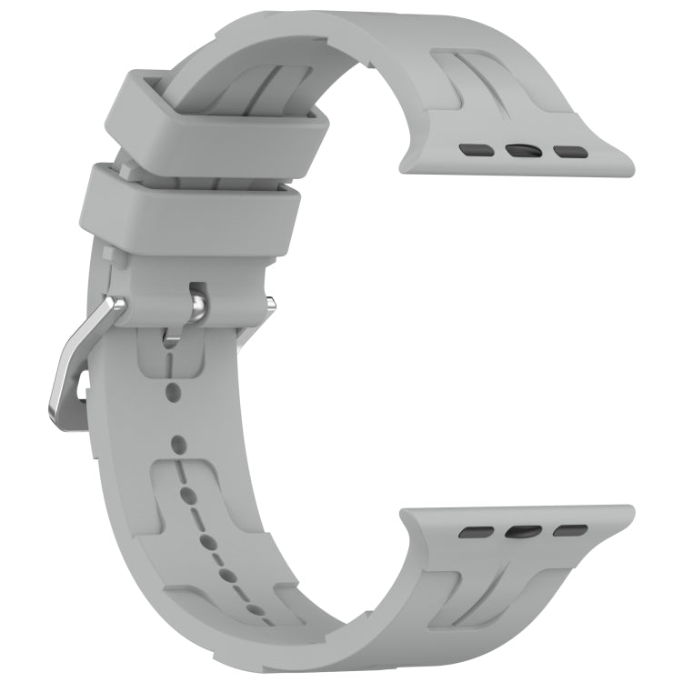For Apple Watch Series 6 40mm H Texture Silicone Ladder Buckle Watch Band(Grey) - free shipping - PMC TechLife - Order now!