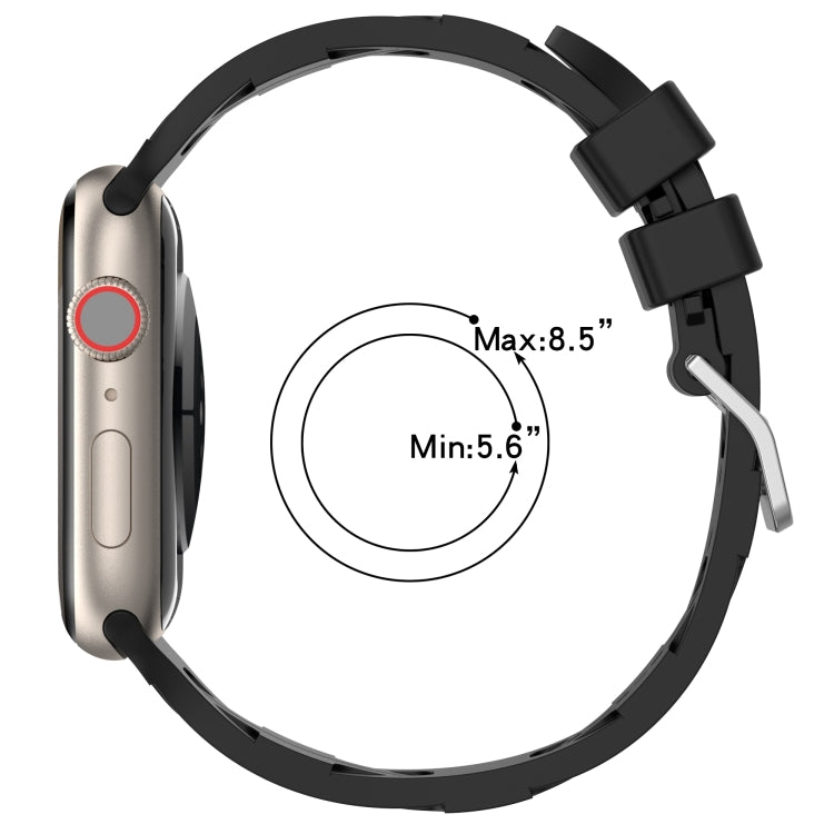 For Apple Watch SE 44mm H Texture Silicone Ladder Buckle Watch Band(Midnight) - Watch Bands by PMC TechLife | Online Shopping South Africa | PMC TechLife