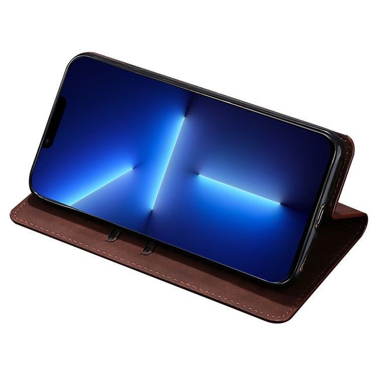 For Realme 12 5G Skin Feel Magnetic Leather Phone Case(Dark Brown) - Realme Cases by PMC TechLife | Online Shopping South Africa | PMC TechLife | Buy Now Pay Later Mobicred