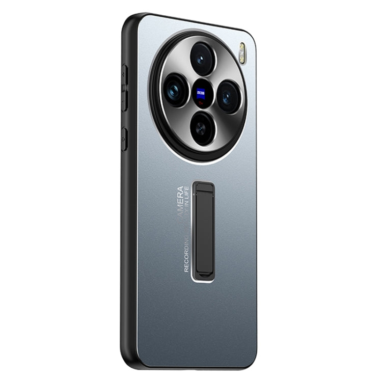 For vivo X100 Frosted Metal Hybrid TPU Holder Phone Case(Blue) - vivo Cases by imak | Online Shopping South Africa | PMC TechLife | Buy Now Pay Later Mobicred