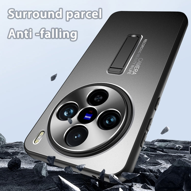 For vivo X100 Frosted Metal Hybrid TPU Holder Phone Case(Blue) - vivo Cases by imak | Online Shopping South Africa | PMC TechLife | Buy Now Pay Later Mobicred