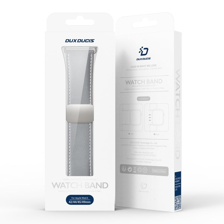 For Apple Watch Series 4 40mm DUX DUCIS YA Series Magnetic Buckle Genuine Leather Watch Band(Grey) - free shipping - PMC Jewellery - Order now!