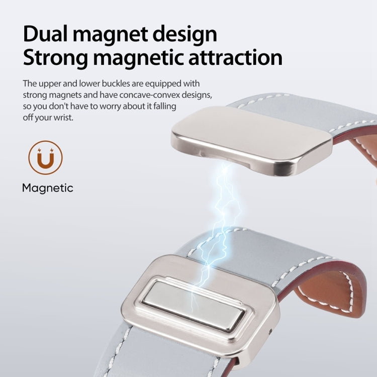 For Apple Watch Series 4 40mm DUX DUCIS YA Series Magnetic Buckle Genuine Leather Watch Band(Grey) - free shipping - PMC Jewellery - Order now!