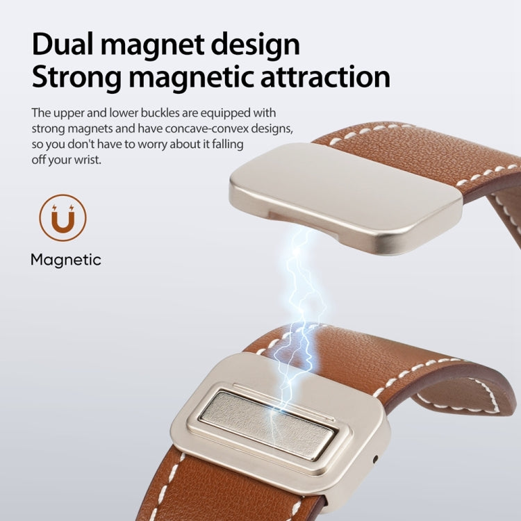 For Apple Watch Series 2 38mm DUX DUCIS YA Series Magnetic Buckle Genuine Leather Watch Band(Brown) - free shipping - PMC Jewellery - Order now!