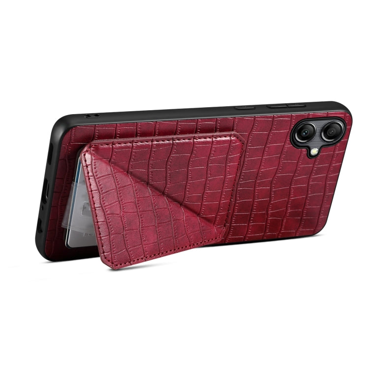 For Samsung Galaxy S24 Ultra 5G Denior Imitation Crocodile Leather Back Phone Case with Holder(Rose Red) - free shipping - PMC Jewellery - Order now!
