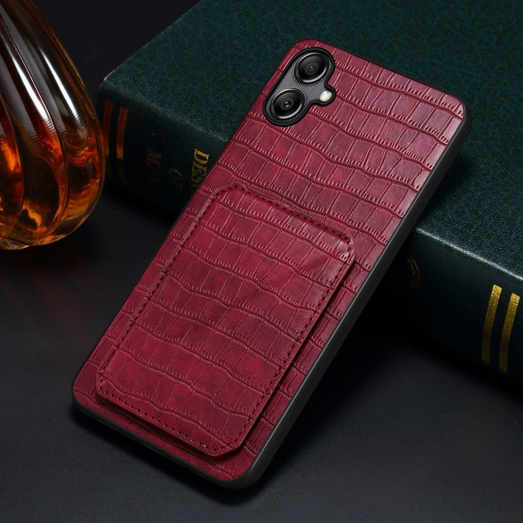 For Samsung Galaxy S24 Ultra 5G Denior Imitation Crocodile Leather Back Phone Case with Holder(Rose Red) - free shipping - PMC Jewellery - Order now!
