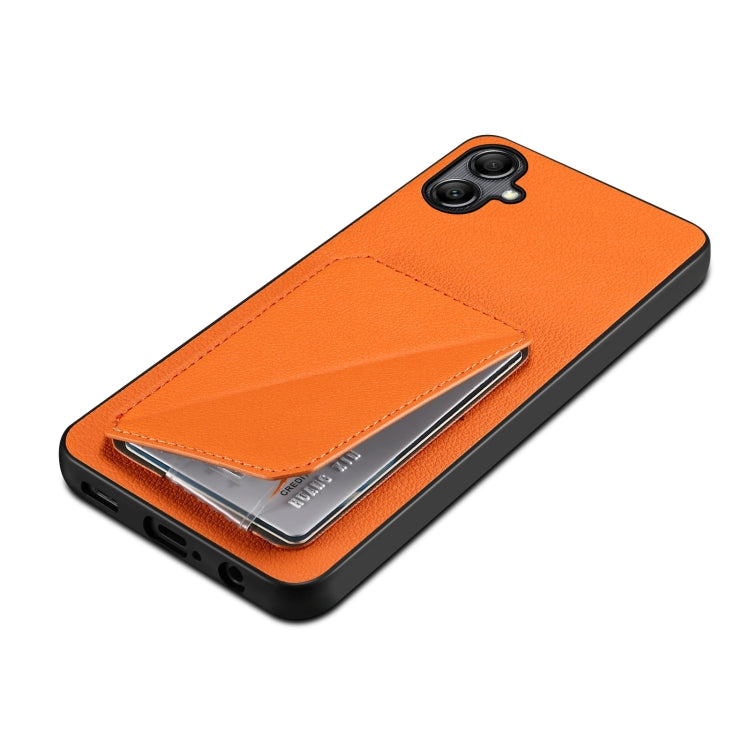 For Samsung Galaxy S24 Ultra 5G Denior Imitation Calf Leather Back Phone Case with Holder(Orange) - free shipping - PMC Jewellery - Order now!