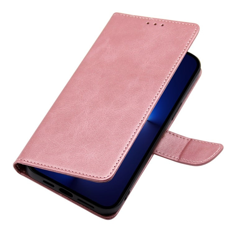 For Motorola Moto G Play 4G 2024 Calf Texture Buckle Flip Leather Phone Case(Rose Gold) - Motorola Cases by PMC Jewellery | Online Shopping South Africa | PMC Jewellery | Buy Now Pay Later Mobicred
