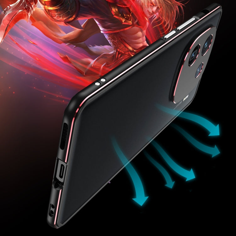 For vivo iQOO 12 Aurora Series Lens Protector + Metal Frame Phone Case(Black Red) - iQOO 12 Cases by PMC TechLife | Online Shopping South Africa | PMC TechLife