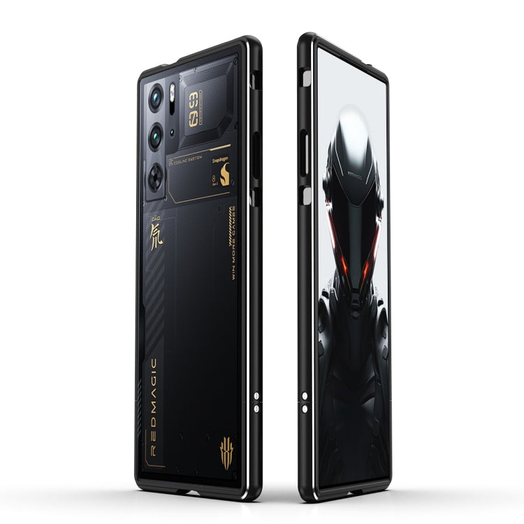For ZTE nubia Red Magic 10 Pro / 10 Pro+ Aurora Series Metal Frame Phone Case(Black Silver) - ZTE Cases by PMC TechLife | Online Shopping South Africa | PMC TechLife | Buy Now Pay Later Mobicred