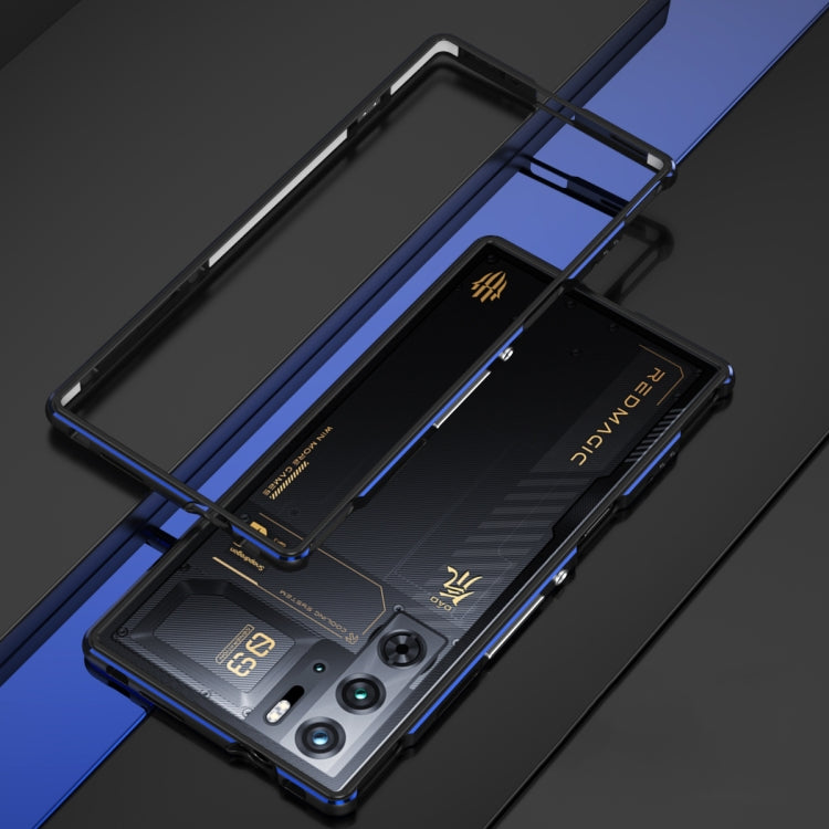 For ZTE nubia Red Magic 10 Pro / 10 Pro+ Aurora Series Metal Frame Phone Case(Black Blue) - ZTE Cases by PMC TechLife | Online Shopping South Africa | PMC TechLife | Buy Now Pay Later Mobicred