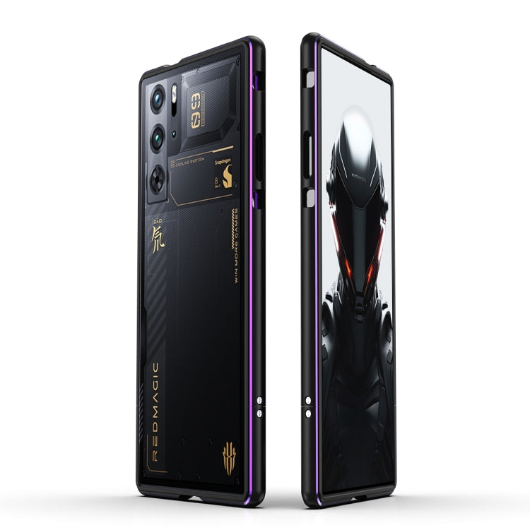 For ZTE nubia Red Magic 10 Pro / 10 Pro+ Aurora Series Metal Frame Phone Case(Black Purple) - ZTE Cases by PMC TechLife | Online Shopping South Africa | PMC TechLife | Buy Now Pay Later Mobicred