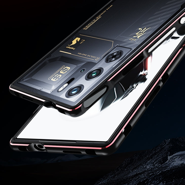 For ZTE nubia Red Magic 10 Pro / 10 Pro+ Aurora Series Metal Frame Phone Case(Black Purple) - ZTE Cases by PMC TechLife | Online Shopping South Africa | PMC TechLife | Buy Now Pay Later Mobicred