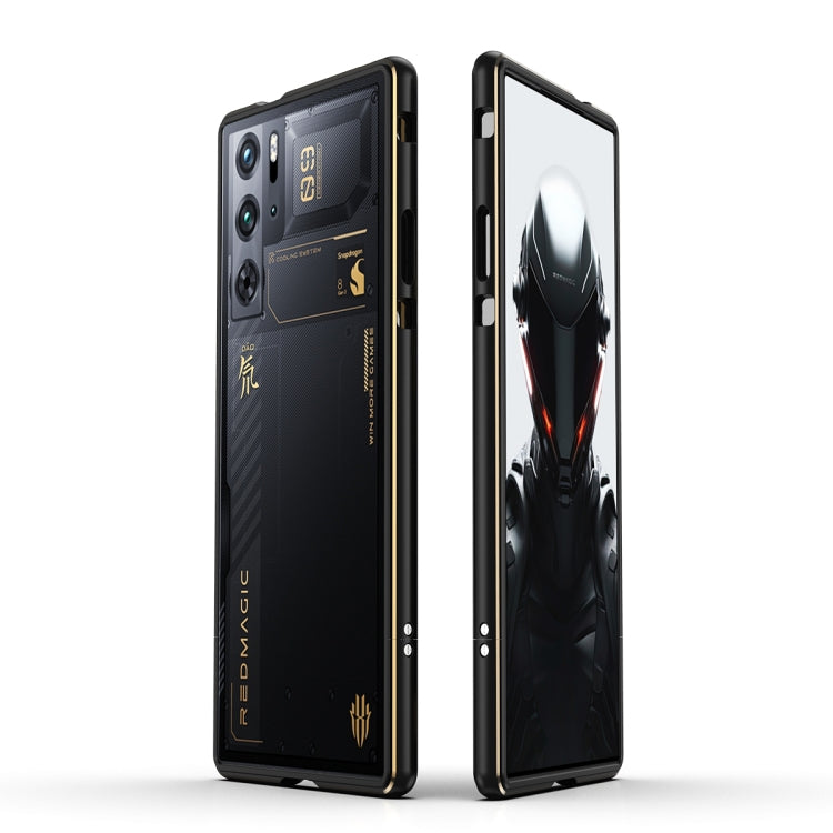 For ZTE nubia Red Magic 10 Pro / 10 Pro+ Aurora Series Metal Frame Phone Case(Black Yellow) - ZTE Cases by PMC TechLife | Online Shopping South Africa | PMC TechLife | Buy Now Pay Later Mobicred